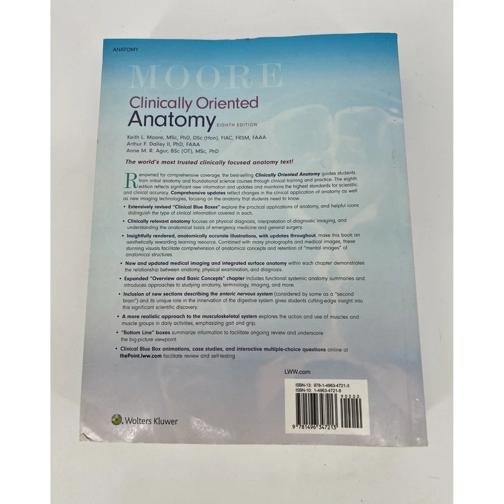 Clinically Oriented Anatomy Eighth Edition Moore Anatomy Textbook